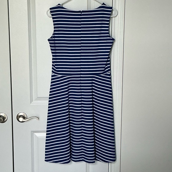 Talbots Blue and White Striped Sleeveless Dress - Picture 2 of 3
